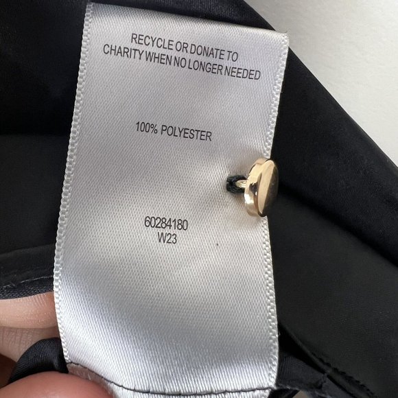 Witchery Modern Cuff Blouse Top Long Sleeve Black Satin Office Work Lux Size S 8 - Picture 11 of 13